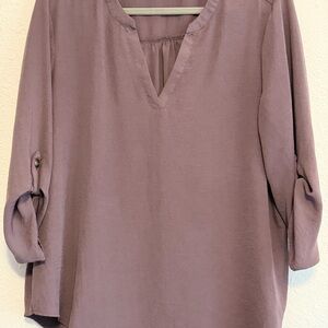 Elegant Mauve Women's Top 3/4 Sleeve
